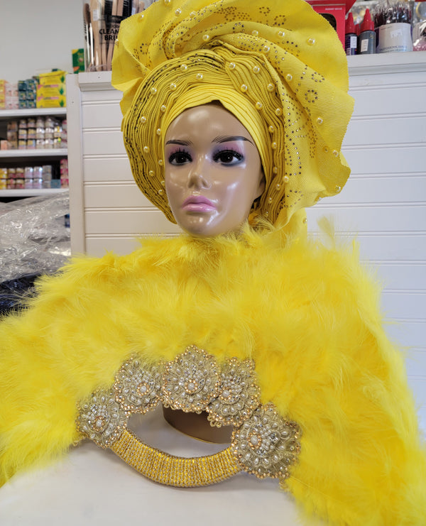 Bridal feathers hand fan