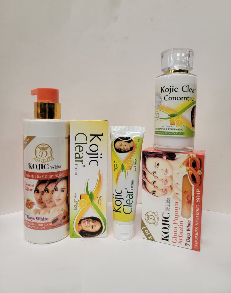 Kojic white lightening body milk set