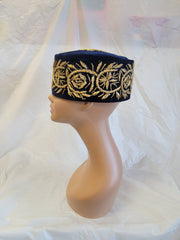 Traditional Stoned Men's Cap African Wedding Hat, Velvet Cap,