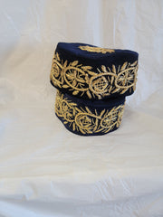 Traditional Stoned Men's Cap African Wedding Hat, Velvet Cap,