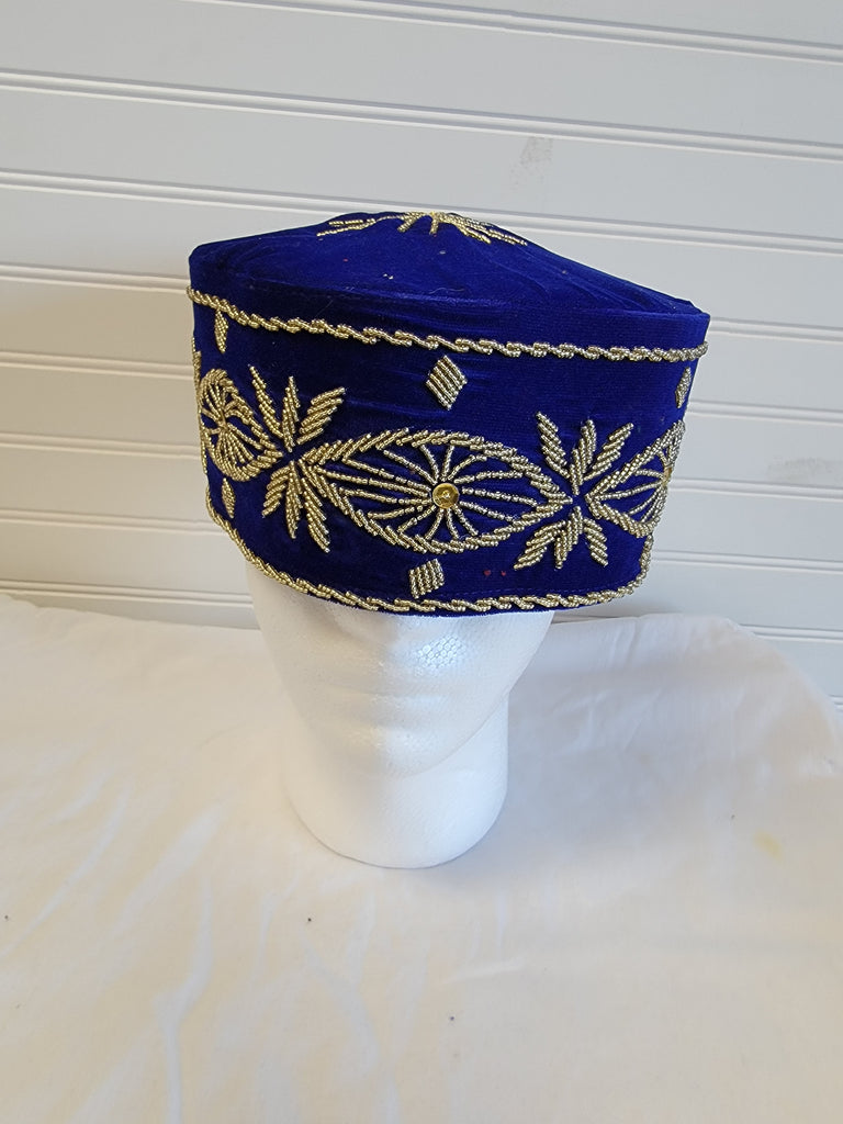 Royal Blue  Luxury chief Traditional  Men's Cap king African wedding hat