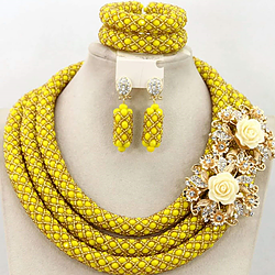 Yellow Beads Set - Ladybee Swiss Lace