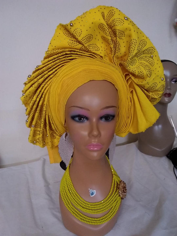 YELLOW AUTO GELE HEADTIE