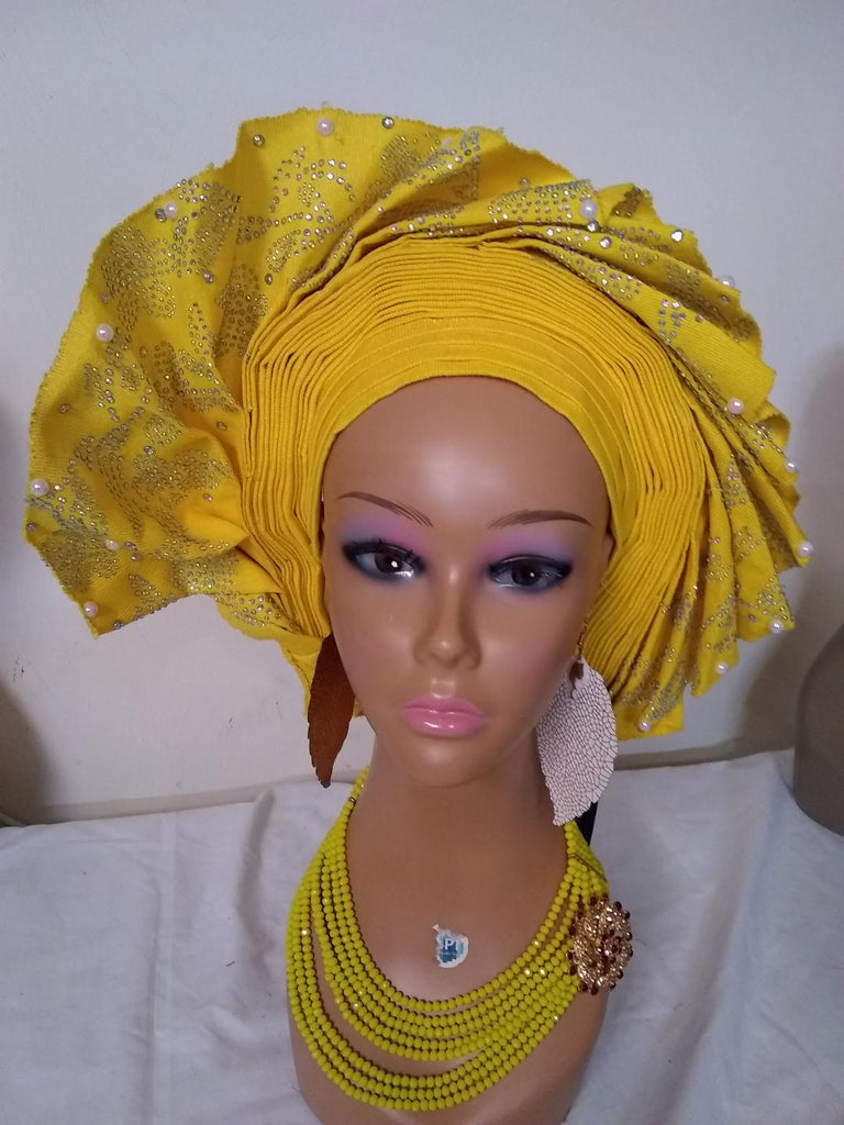 YELLOW AUTO GELE HEADTIE