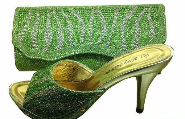 Green Shoes & Bag Set - Ladybee Swiss Lace