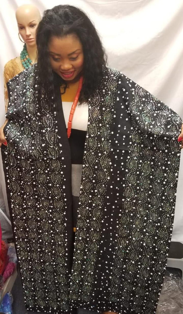 BRIDAL ASO OKE SET FULLY STONE WITH BEAUTIFUL DESIGN