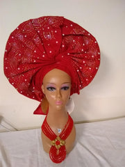 LOVELY RED HEADTIE AUTO GELE ASO OKE