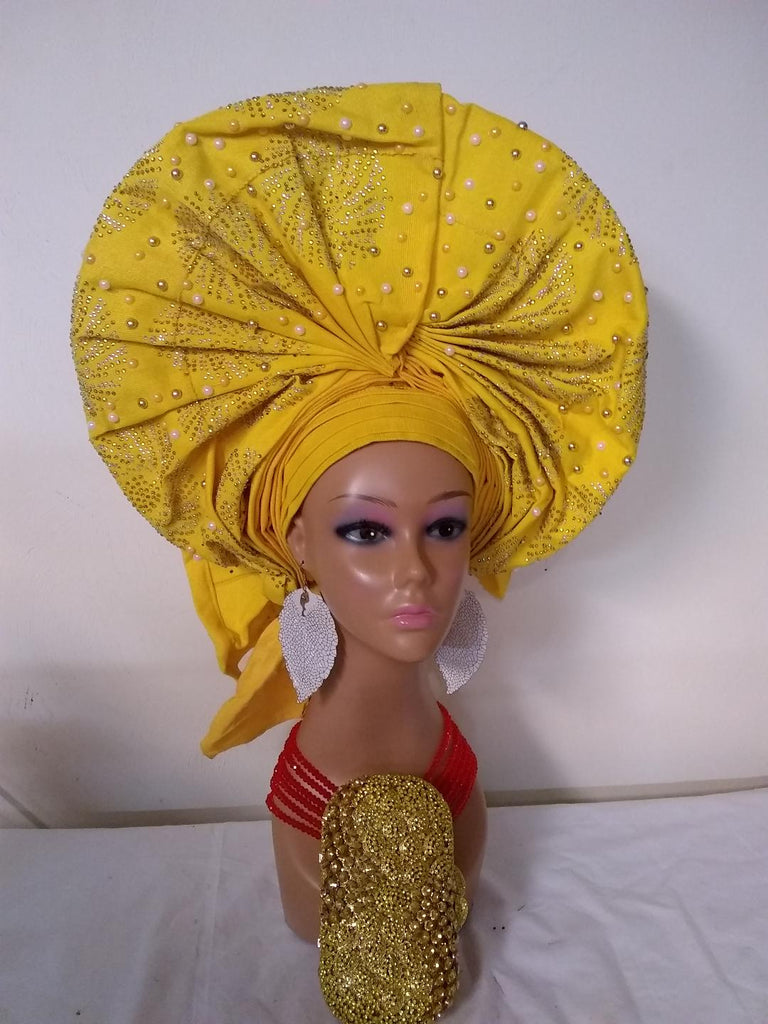 YELLOW HEADTIE AUTO GELE ASO OKE