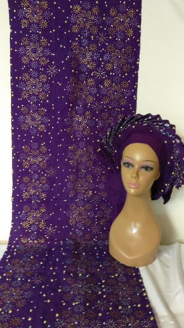 HEADTIE WITH SHOULDER SHAWL FULLY DESIGN - Ladybee Swiss Lace