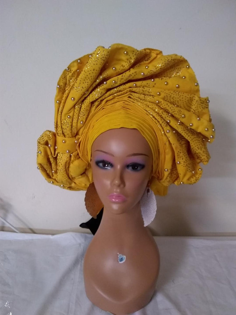 YELLOW AUTO GELE WITH FULLY STONES