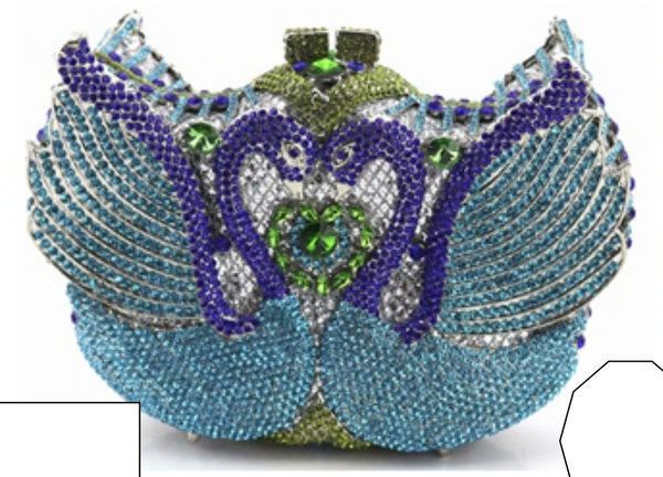 New Arrival Sweet Swn Evening Clutch Party Crystal Purse - Ladybee Swiss Lace