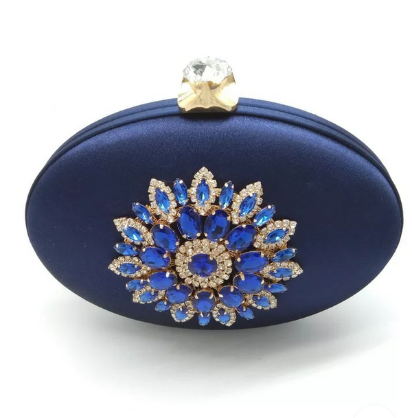 ROYAL BLUE CLUTCH WEDDING PARTY BAG - Ladybee Swiss Lace