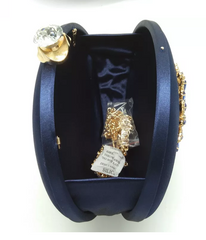 ROYAL BLUE CLUTCH WEDDING PARTY BAG - Ladybee Swiss Lace