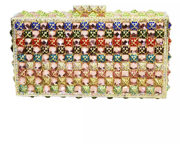 RIVET LUXURY CRYSAL EVENING CLUTCH PURSE WEDDING POUCH BAG - Ladybee Swiss Lace