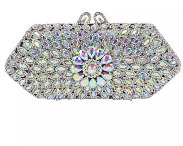 BLINBLIN SILVER CRYSTAL OWAMBE PARTY BAG - Ladybee Swiss Lace
