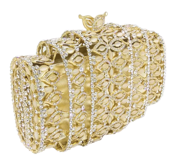 EXQUISITE CLASSIC DAZZING CRYSTAL GOLD PARTY PURSE
