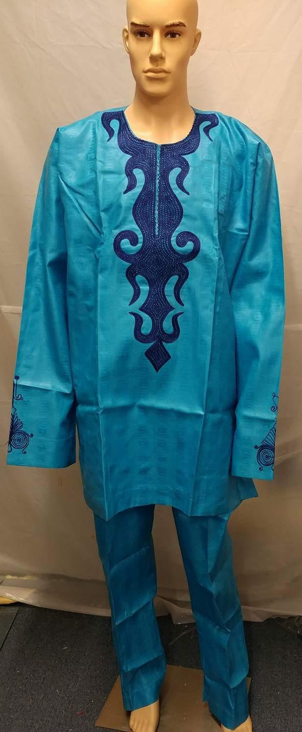 African Men Clothing with Ebroidered - Ladybee Swiss Lace