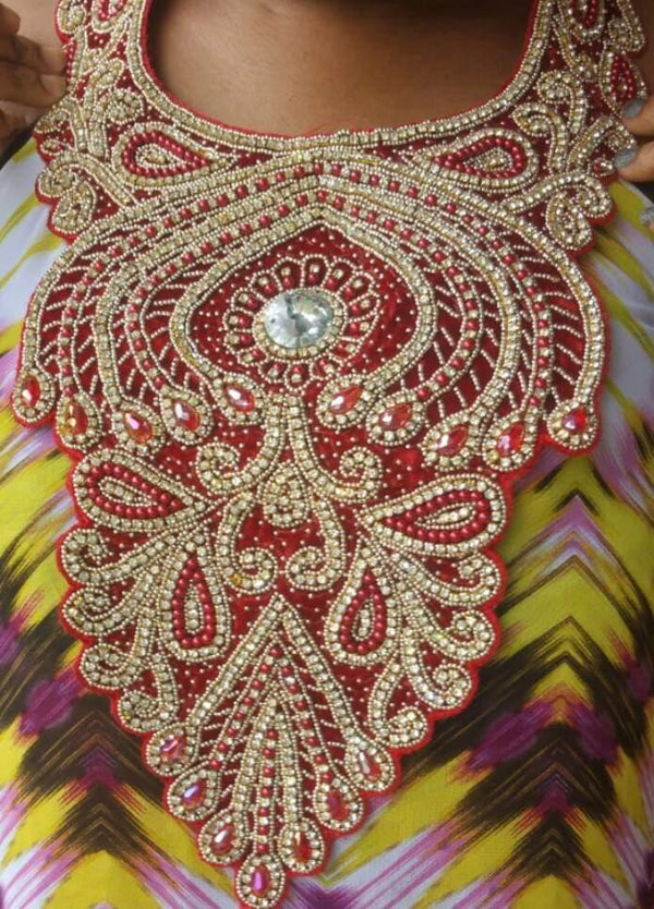 African Neckline Applique 14