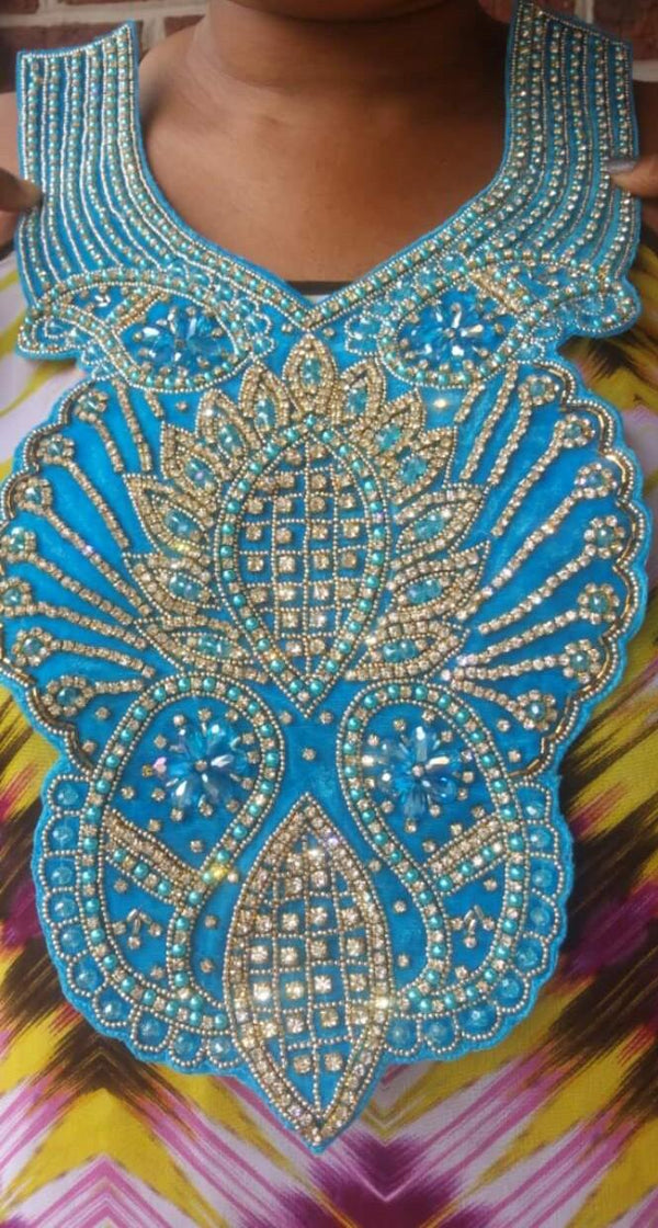 African Neckline Applique 258