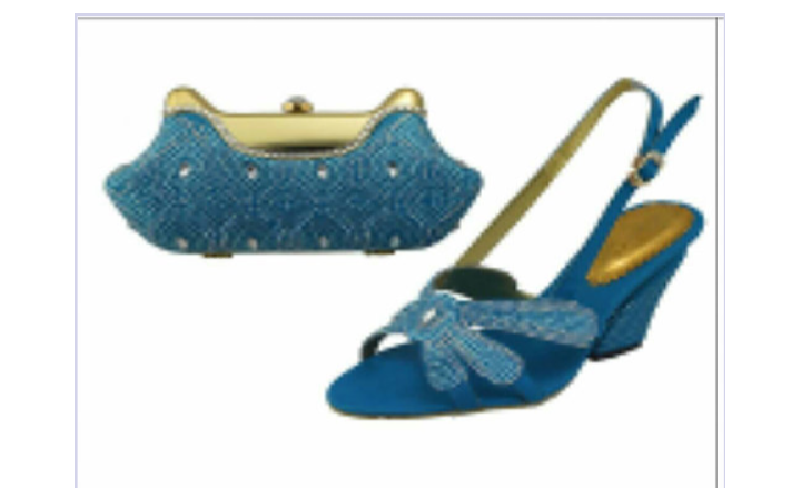 Low Heel Blue Shoe Set - Ladybee Swiss Lace