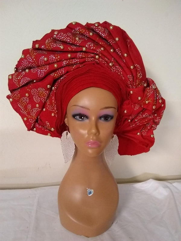 CLASSIC BRIDAL RED HEADTIE - Ladybee Swiss Lace