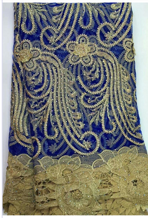 African Fully Stone French Lace Fabric - Ladybee Swiss Lace