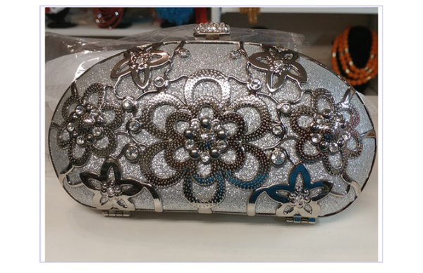 Elegant Silver Purse - Ladybee Swiss Lace