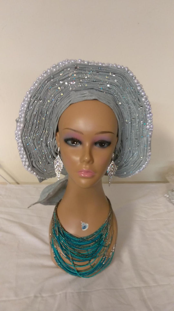 SILVER 03 HEADTIE AUTO GELE - Ladybee Swiss Lace