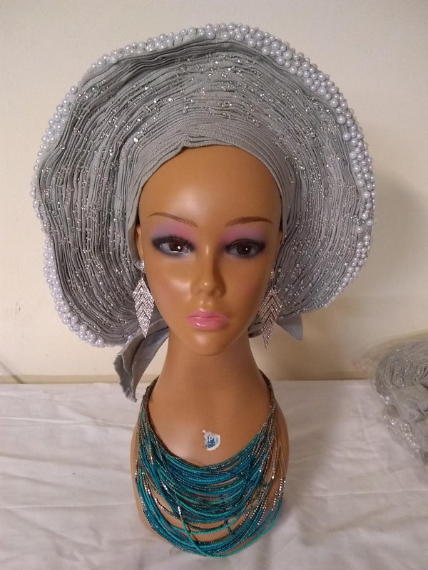 SILVER 2 HEADTIE AUTO GELE - Ladybee Swiss Lace