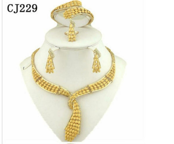 Elegant party gold plated jewelry set