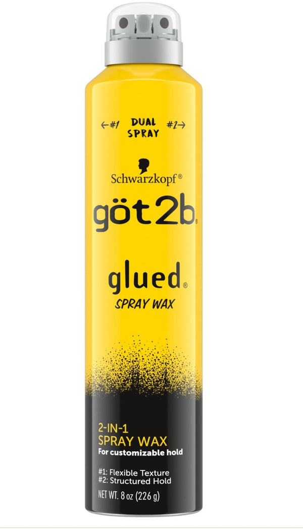 Got2b Glued Spray Wax with 2-in-1 Dual Spray Nozzle, 8 Ounc
