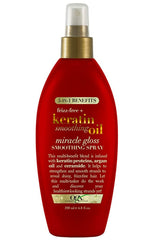 Frizz-Free + Keratin Smoothing Oil Miracle Gloss Spray, 5 in 1, De-frizz Hair, Shiny Hair, Keratin, Argan Oil