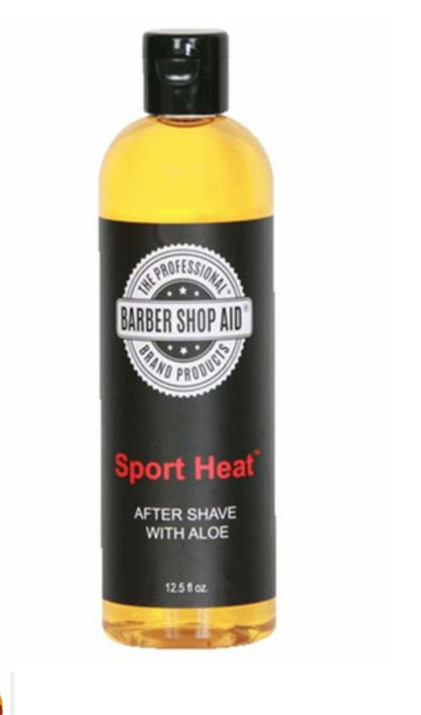 Barber Shop Aid Sport Heat Aftershave with Aloe 12.5 oz