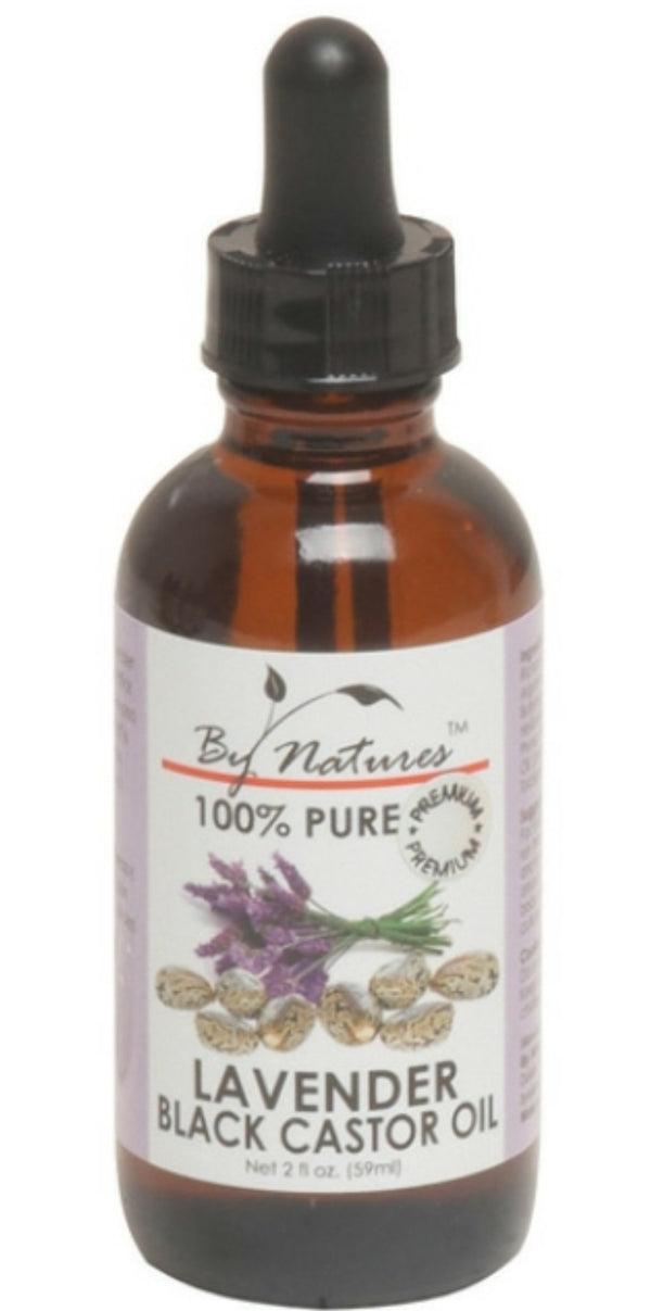BY NATURES 100% PURE BLACK CASTOR OIL-LAVENDER 2 OZ