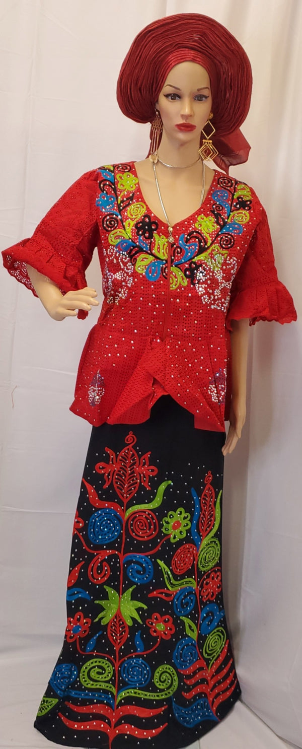 FULL STONES WITH BEAUTIFUL  BLOUSE LACE  WITH SKIRT