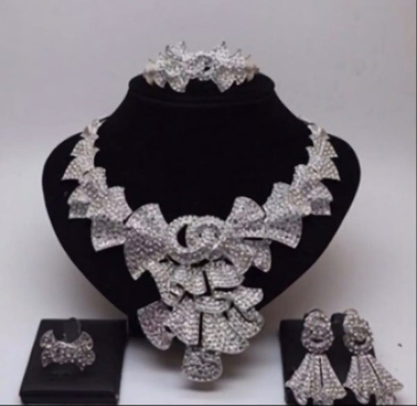 Silver  Elegant 4PIC Lovely Beautiful Jewerlry Set