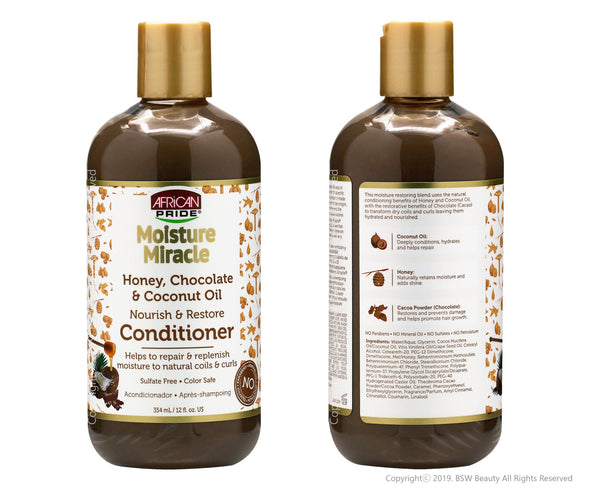 AFRICAN PRIDE MOIST MIRACLE NOURISH & RESTORE CONDITIONER 12 OZ