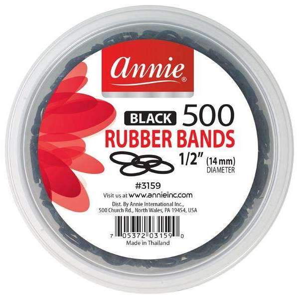 ANNIE 500CT RUBBER BAND JAR- BLACK
