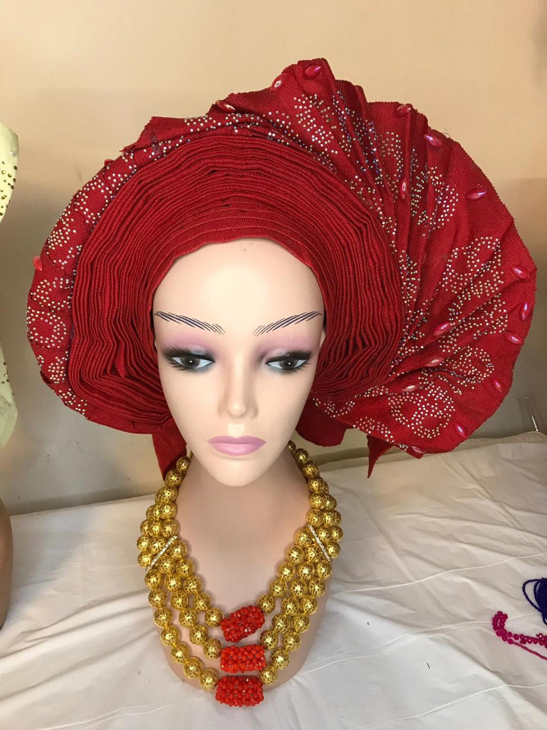 RED CLASSIC HEAD TIE AUTO GELE