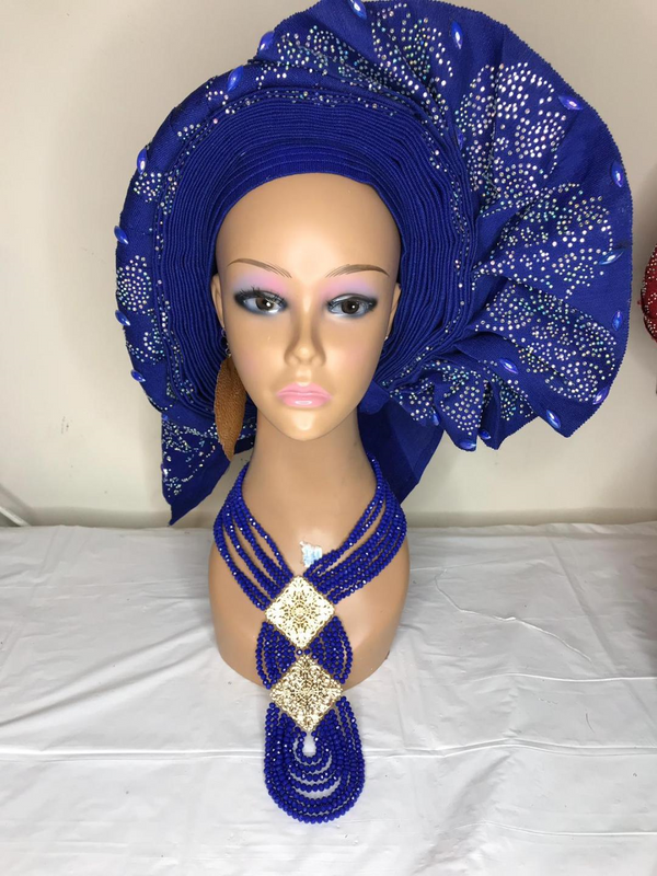 ROYAL BLUE AUTO GELE  CLASSIC HEADTIE