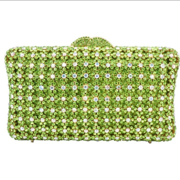 GREEN EXQUISITE CLASSIC DAZZING CRYSTAL PARTY PURSE