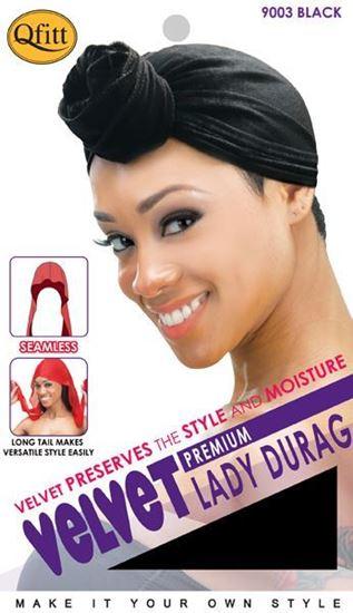 MM 9003 VELVET PREMIUM LADY DURAG-BLK