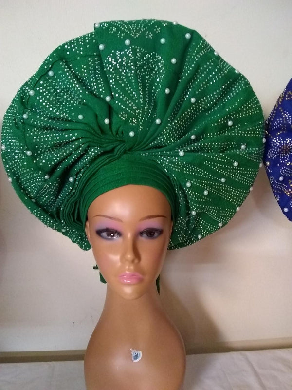 FULLY STONE GREEN READYMADE HEADTIE