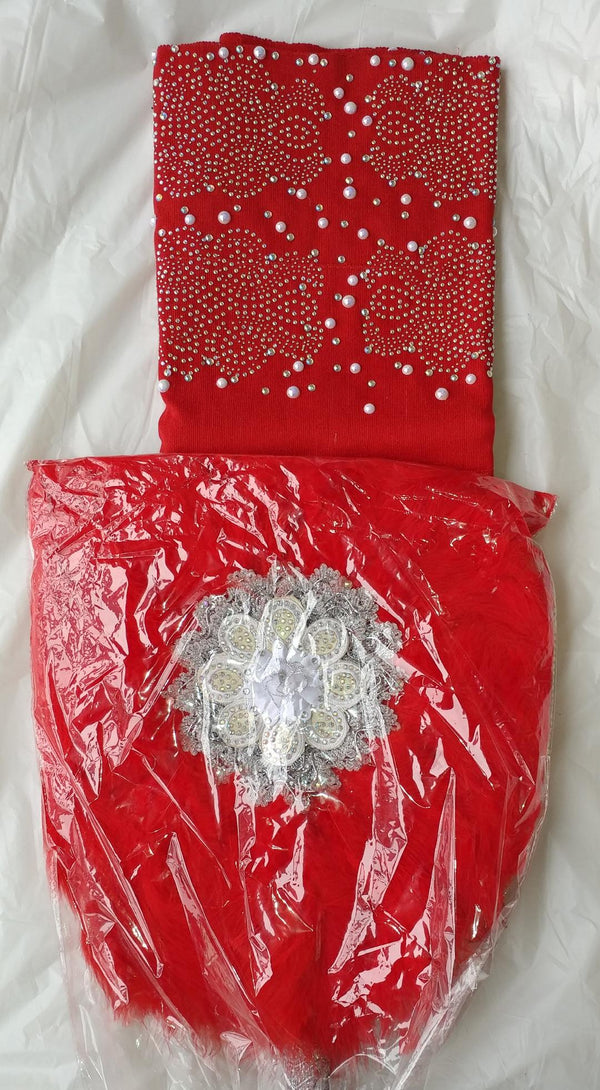 RED GELE HEAD TIE - Ladybee Swiss Lace