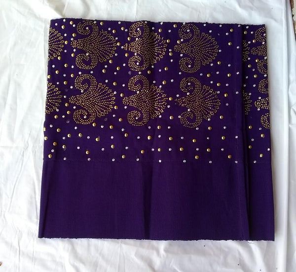 PURPLE GELE HEAD TIE - Ladybee Swiss Lace