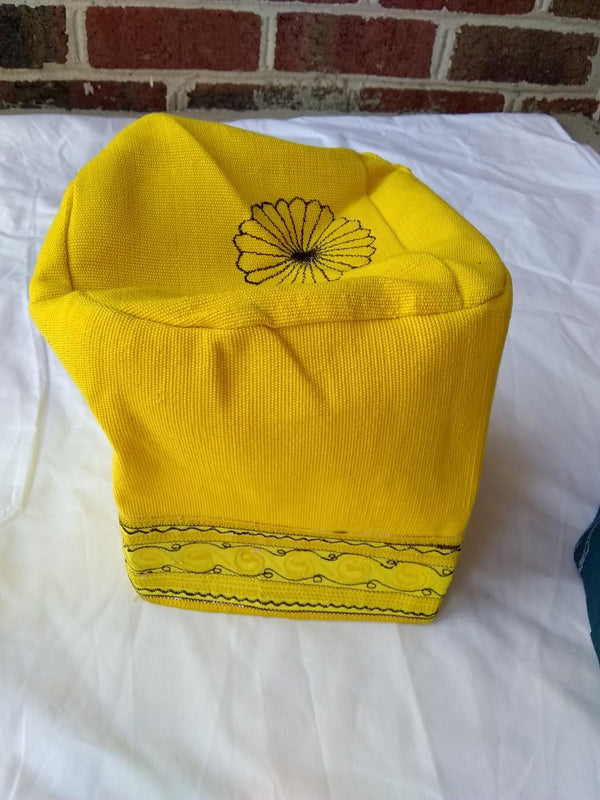 Yellow Nigerian Traditional  Native  Wear Men Cap for Traditional Ceremoneis - Ladybee Swiss Lace