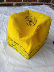 Yellow Nigerian Traditional  Native  Wear Men Cap for Traditional Ceremoneis - Ladybee Swiss Lace