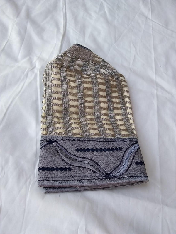 Gray Nigerian Traditional  Native  Wear Men Cap for Traditional Ceremoneis - Ladybee Swiss Lace
