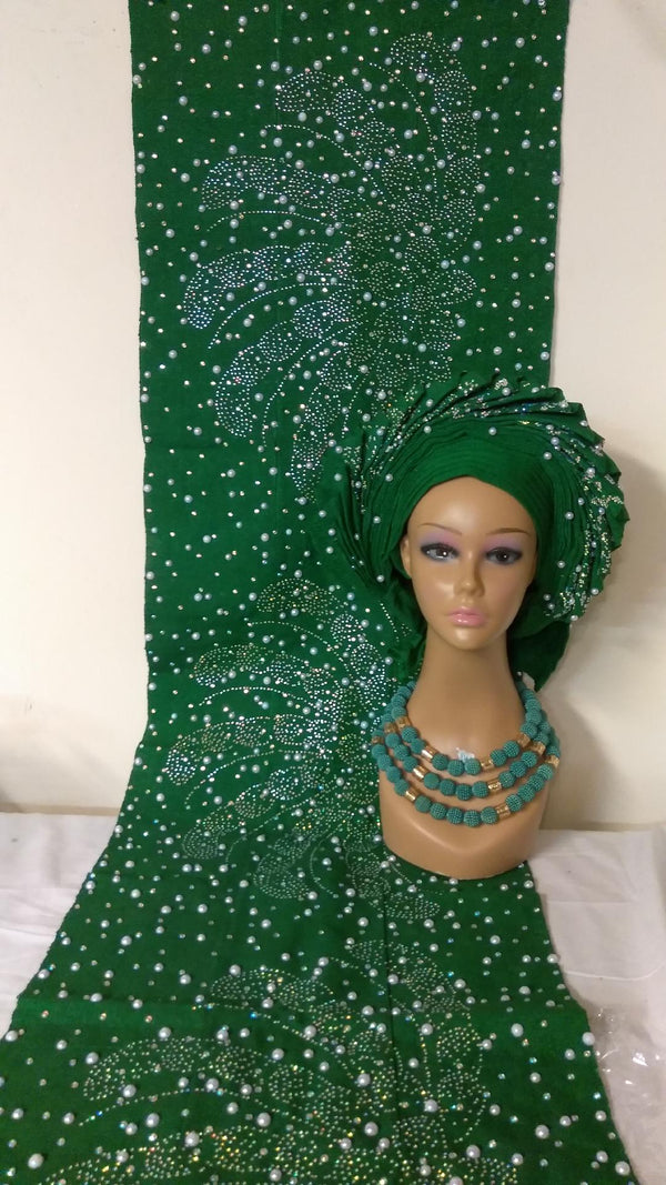 PARTY COMPLETE SET HEAD TIE WITH SHOUDER SHAWL - Ladybee Swiss Lace