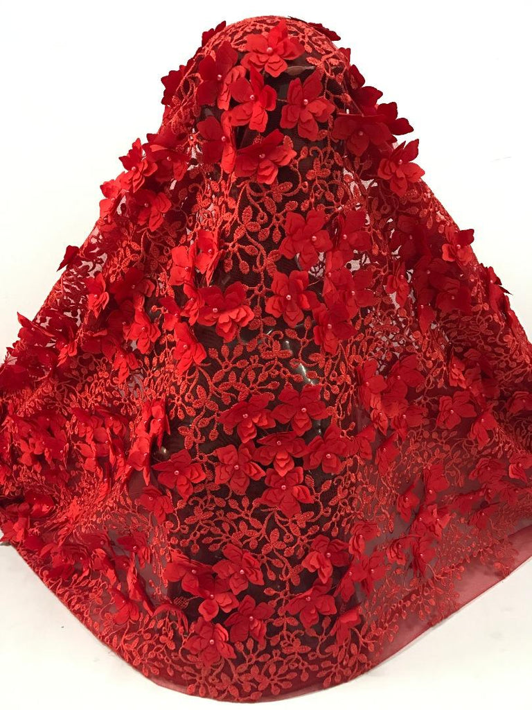 High Quality 3D Fabric - Ladybee Swiss Lace